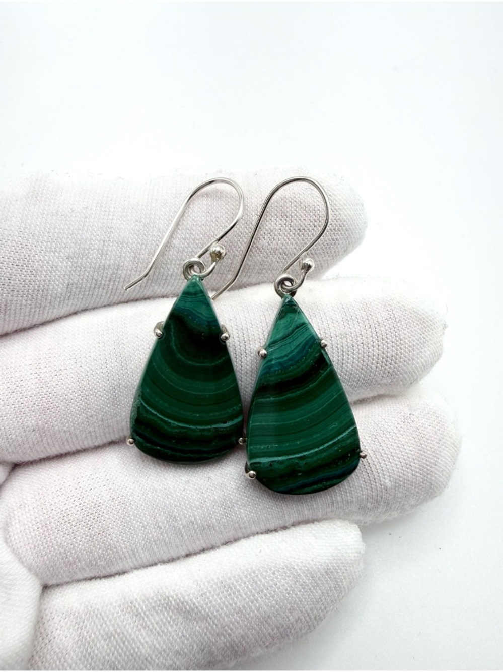 Malachite .925 Sterling Silver Earrings